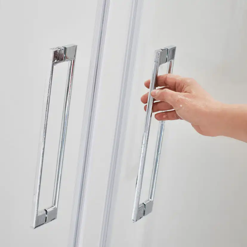 Duschhörna FIX TREND R 99 SILVER MATT KLA 900x900 mm, Klarglas