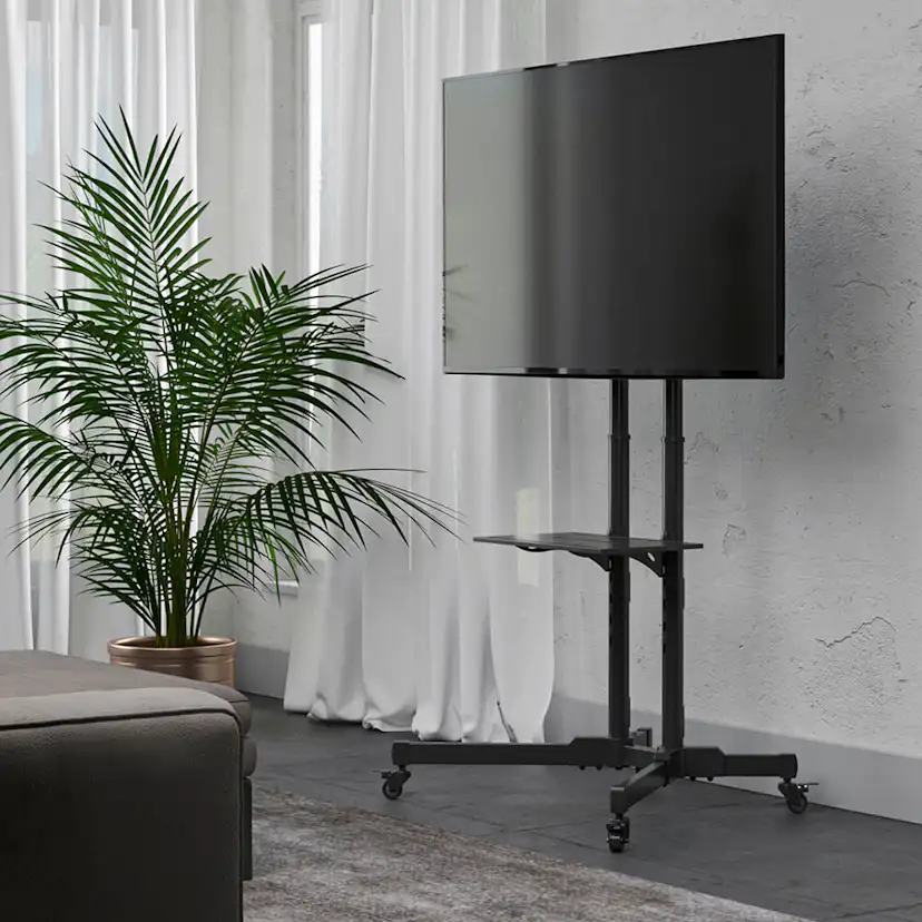 TV Hama ställ mobilt Med Hjul Upp Till 75 tum VESA 600x400 Svart