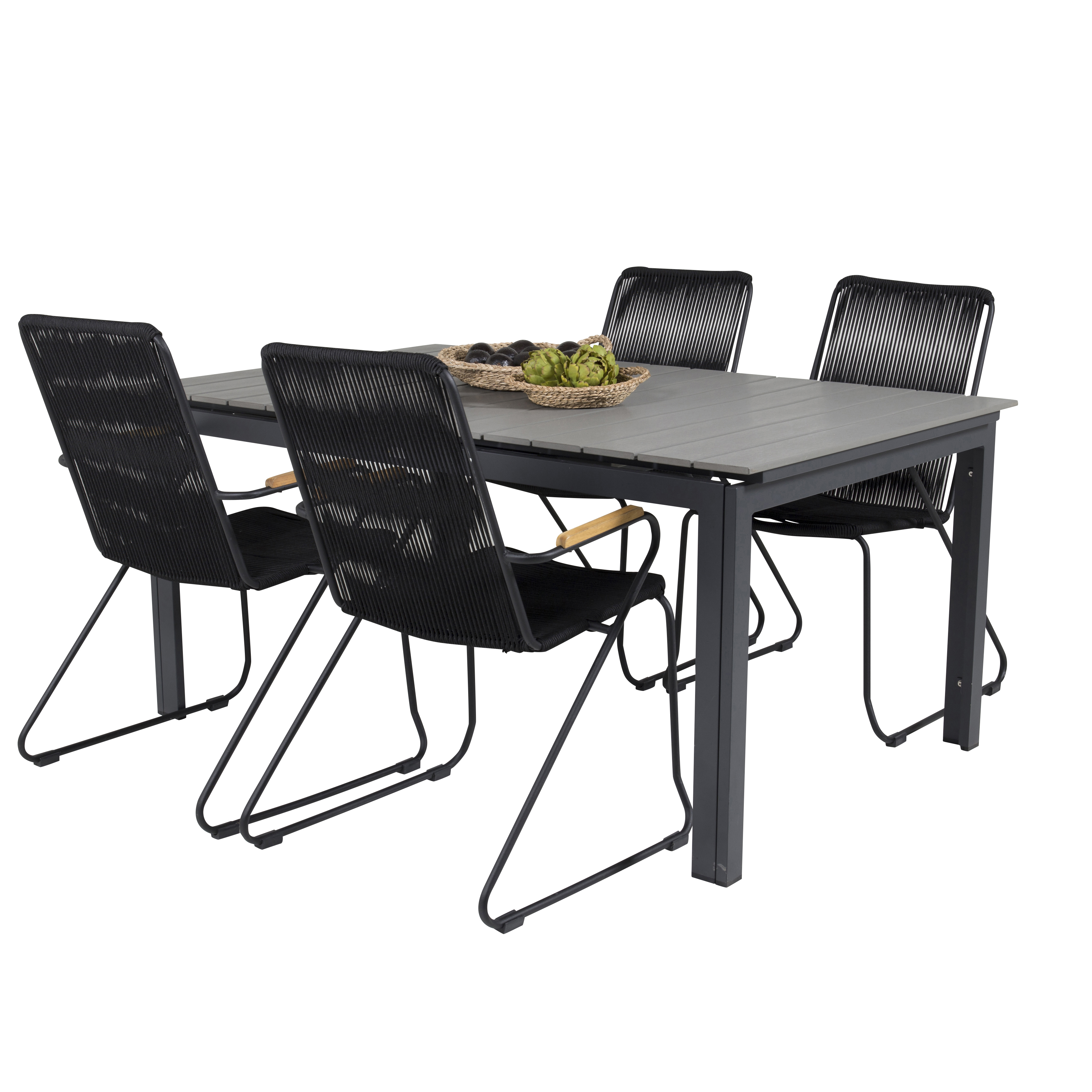 Matgrupp Venture Home Lova 160/240 med 4 Berfin Karmstolar