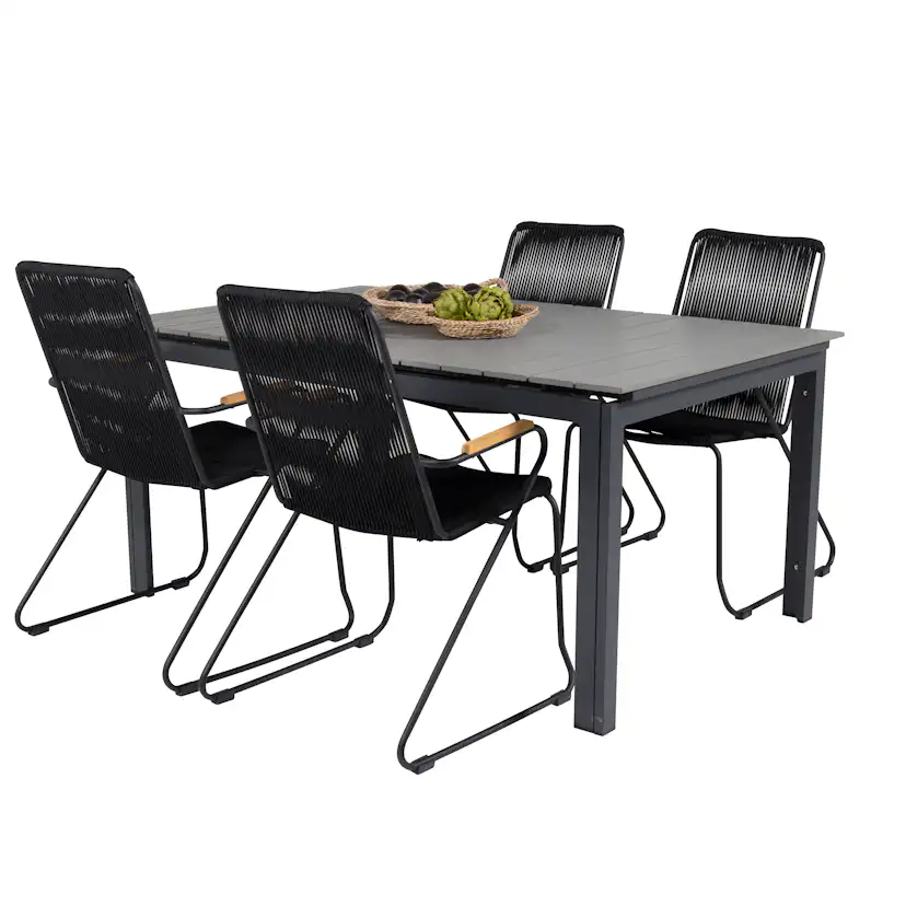 Matgrupp Venture Home Lova 160/240 med 4 Berfin Karmstolar
