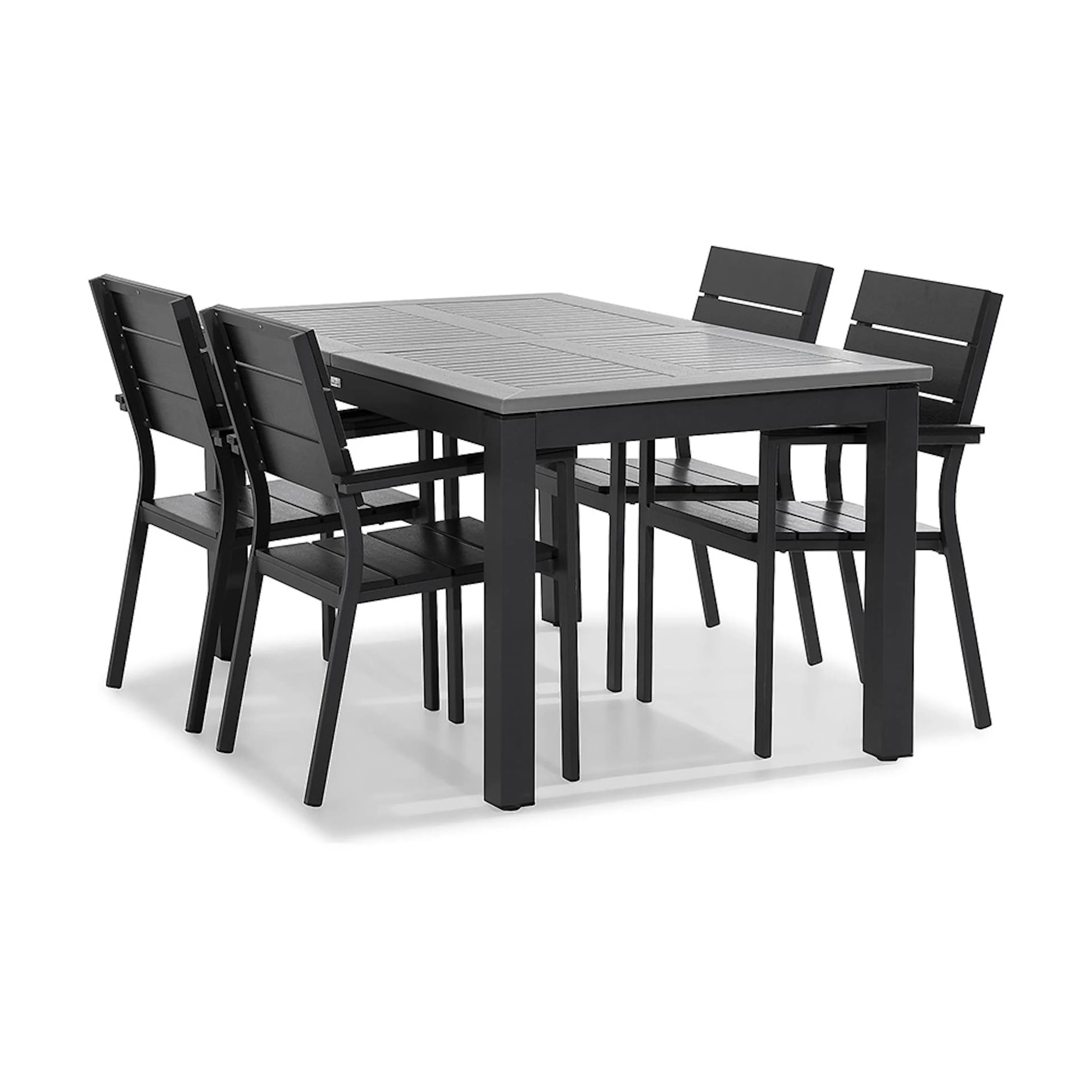 Matgrupp Comfort Garden Monaco 152-210 med 4 Stapelstolar Tunis