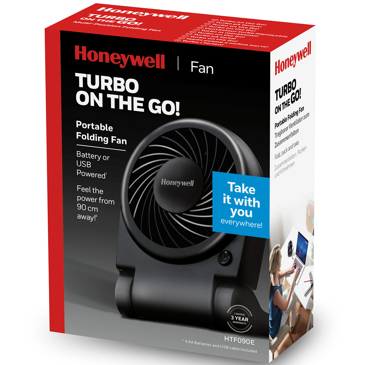 Bordsfläkt Honeywell Portabel Turbo On The Go HTF090E