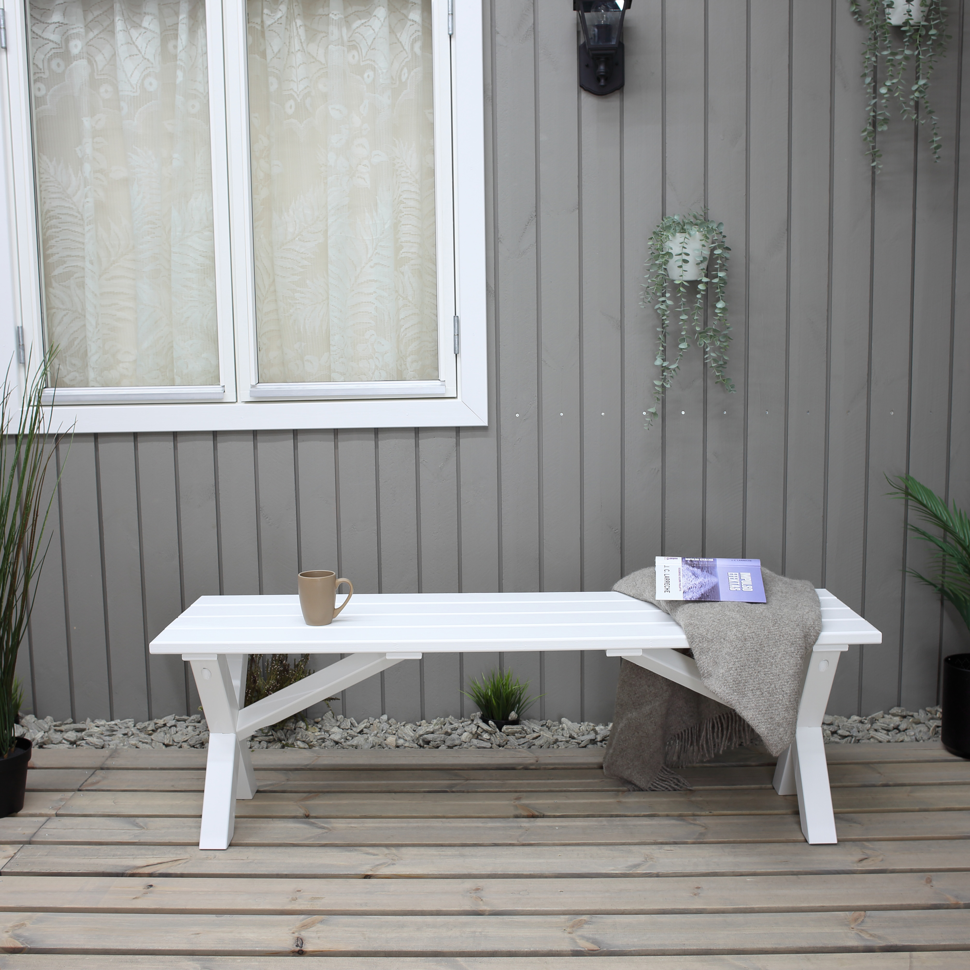 SCOTTSDALE bench 140 Vit, 1400 mm