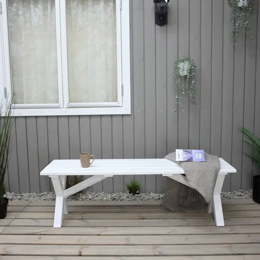 SCOTTSDALE bench 140 Vit, 1400 mm