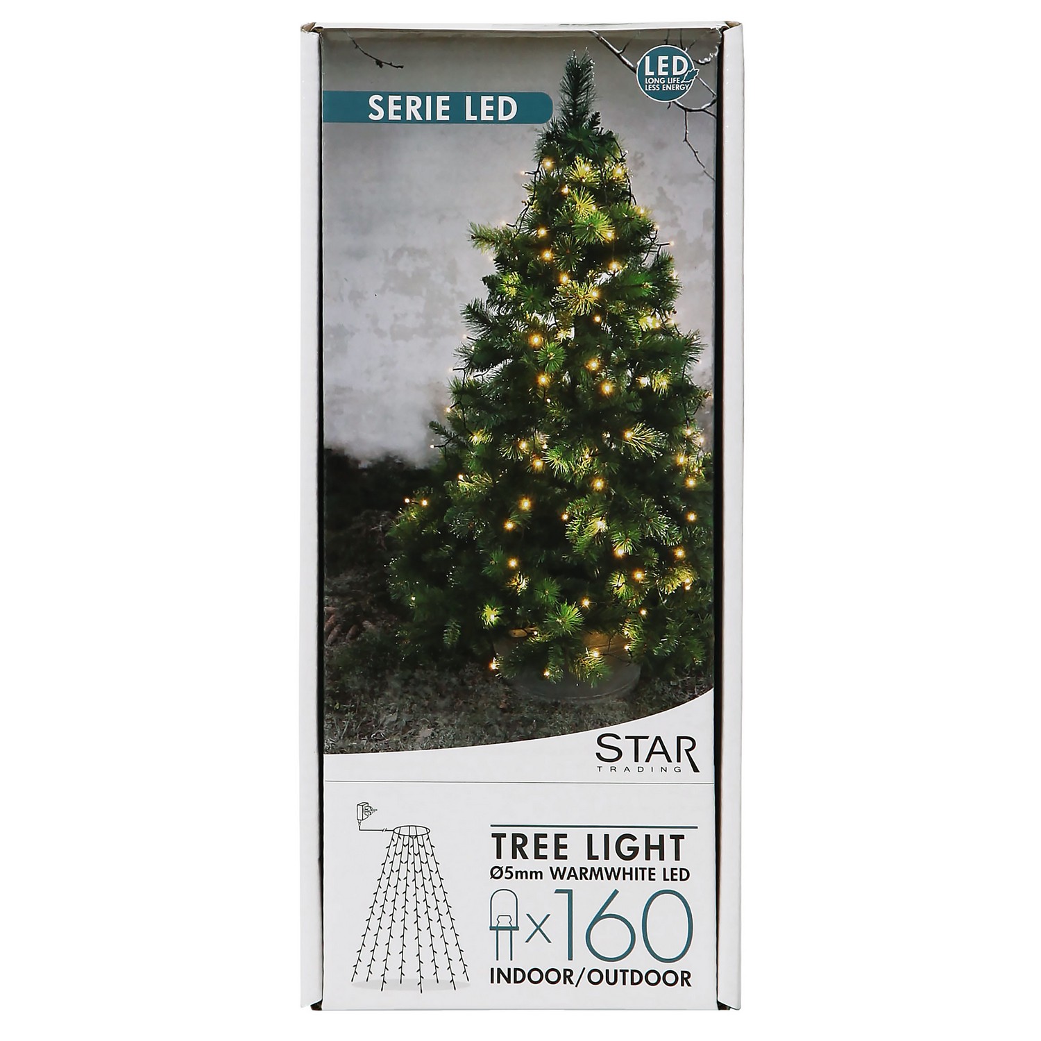 Julgransslinga Star Trading LED-Ljusslinga med 160 Varmvita Ljus