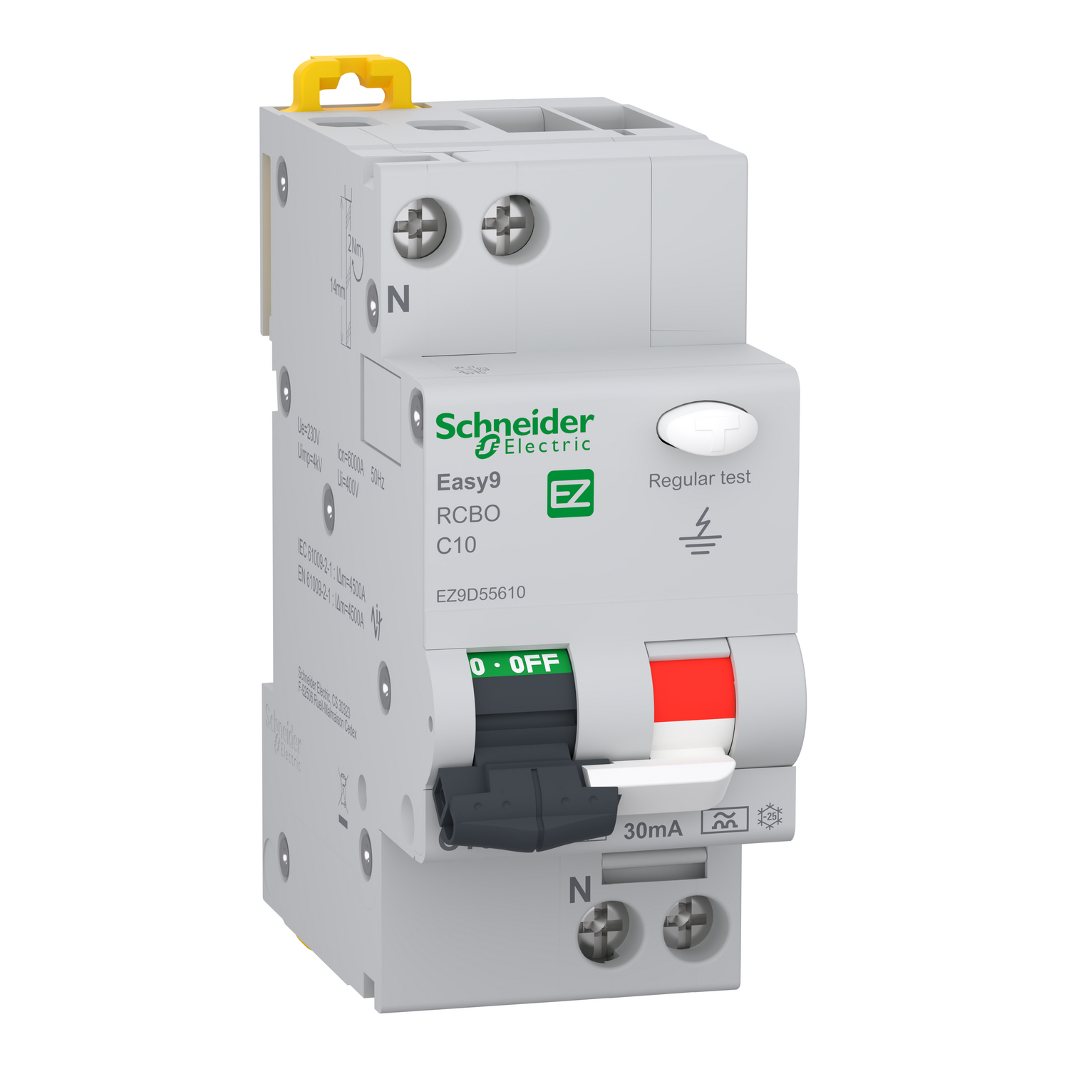 Personskyddsbrytare Schneider Electric Easy9 1-polig + N 10–16 A 30 mA typ A