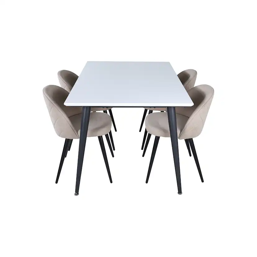 Matgrupp Venture Home Jolie med 4 Valentina Stitcthes Stolar Polyesterlinen
