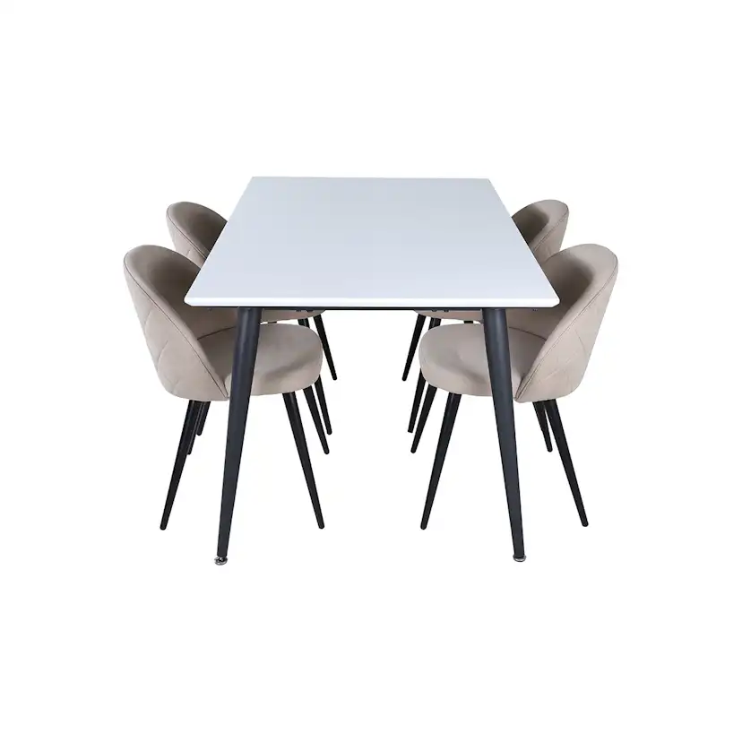 Matgrupp Venture Home Jolie med 4 Valentina Stitcthes Stolar Polyesterlinen