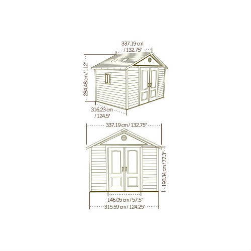 Förvaringsbod GOP Vermont Vit/Brun 11,2 m2