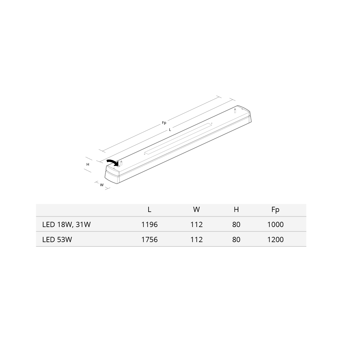 Interiörarmatur SG ARMATUREN Facet Ii 1200 Asy 3000K Da