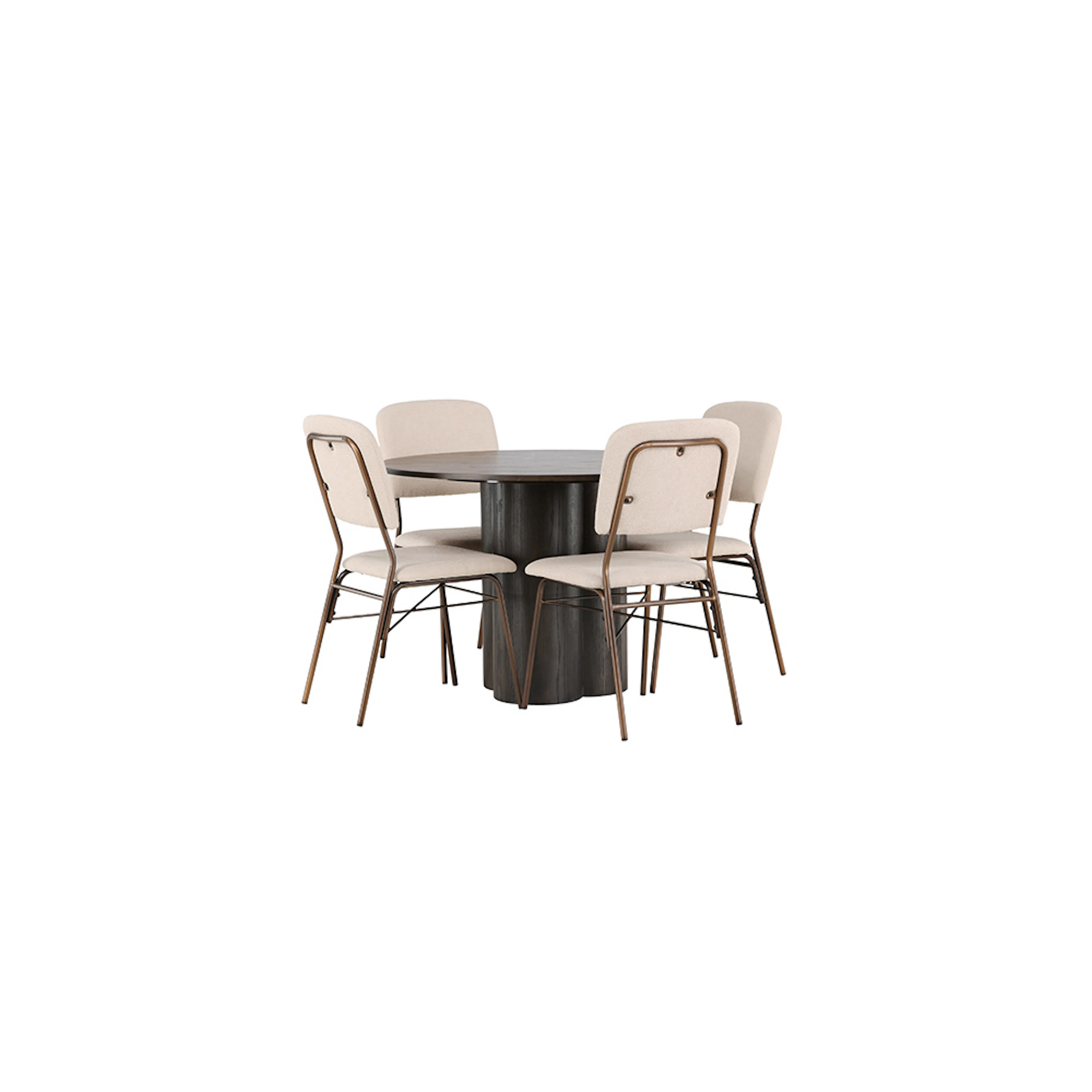 Matgrupp Venture Home Olivia Ø110 cm med 4 st Seda stolar