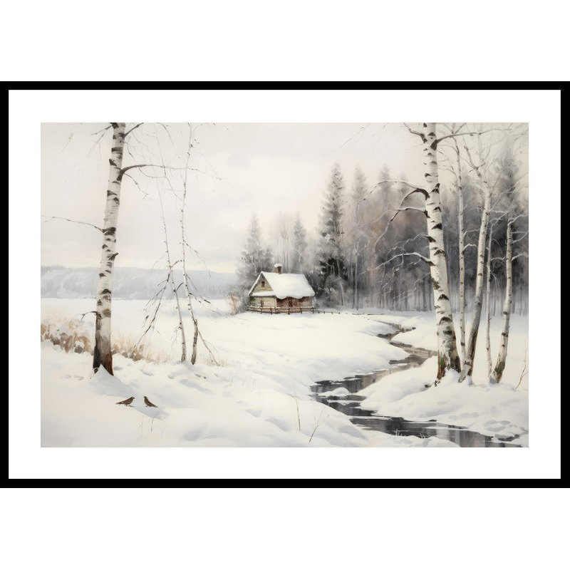 Cottage Winter Landscape 70x100 70x100 cm