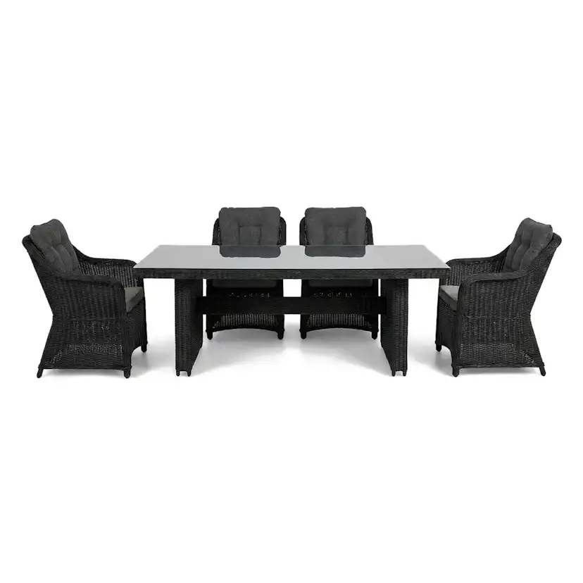 Trädgårdsgrupp deNoord Marcus utomhus matgrupp 160x90 cm med 4 Marcus Trädgårdsfåtölj