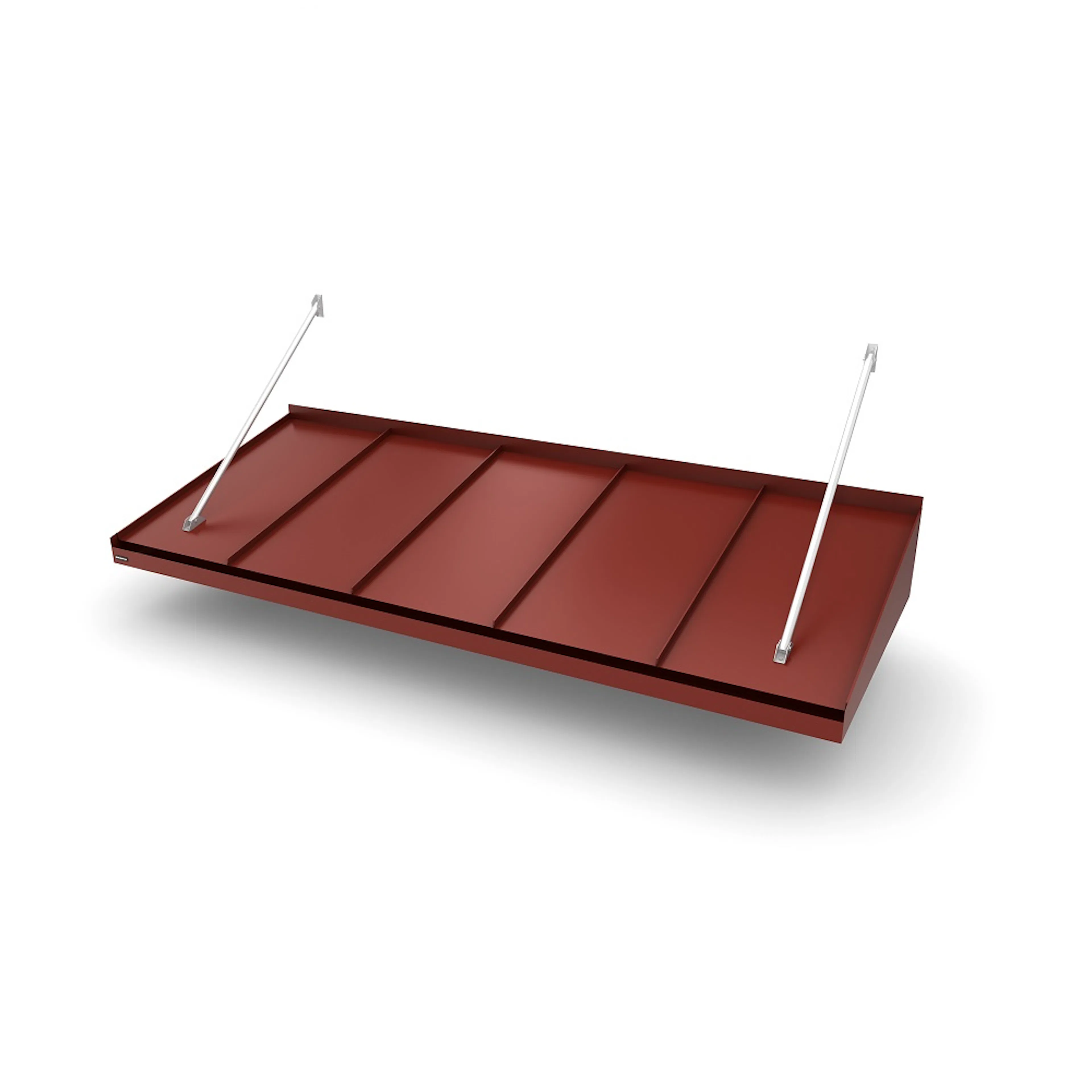 Modern Classic B=2500 D=1155 Dark red (RAL:3009) 2500 mm Mörkröd 3 Vita COB Led-Lampor, Djup: 1155 mm