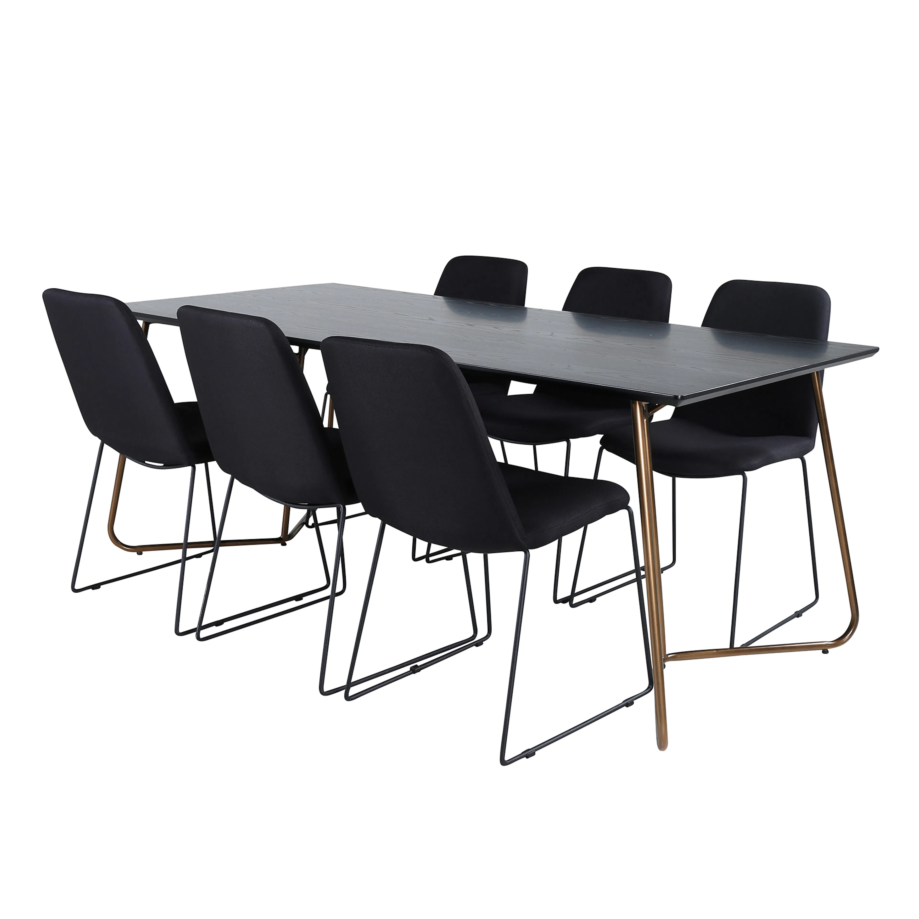 Pippi Dining Table - Distressed Copper / Black Veneer+Muce D Koppar