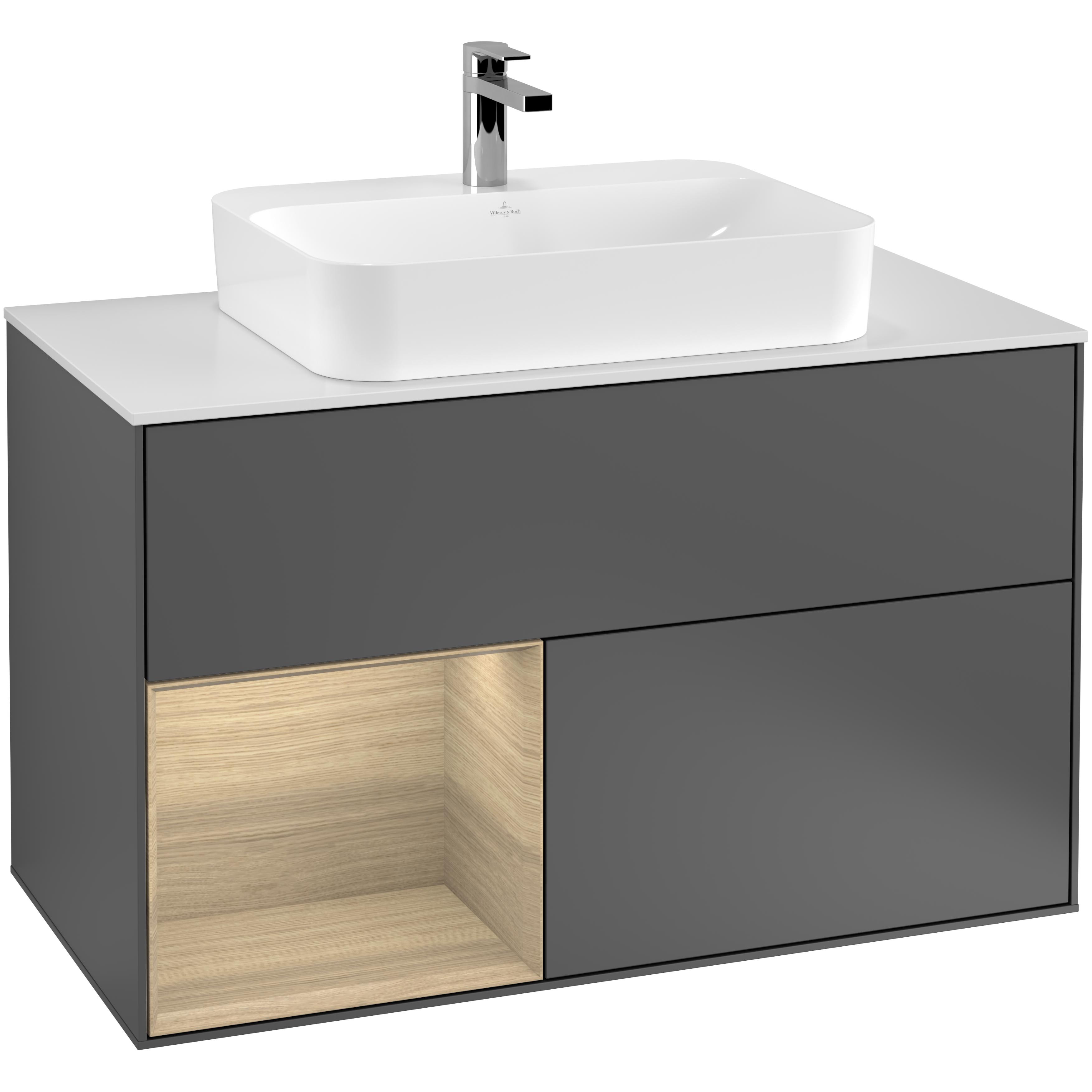 Tvättställsskåp Villeroy & Boch Finion med 2 Lådor Hylla och Bänkskiva för Ytmonterat Tvättställ