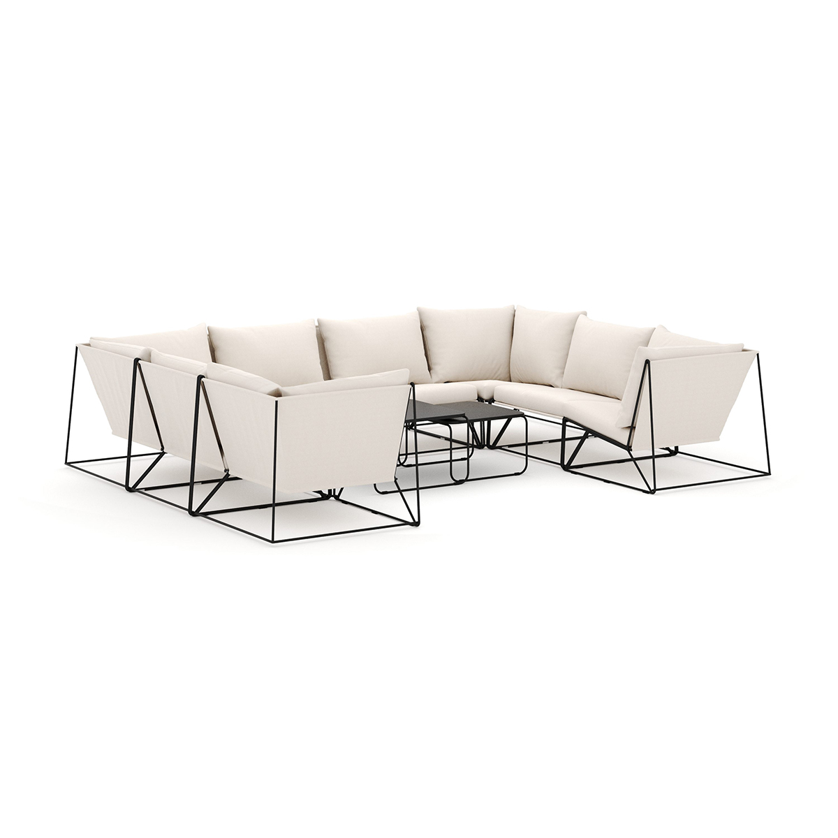 Loungesoffa Comfort Garden Usteryd utomhus U-soffa 8-sits med stängt avslut