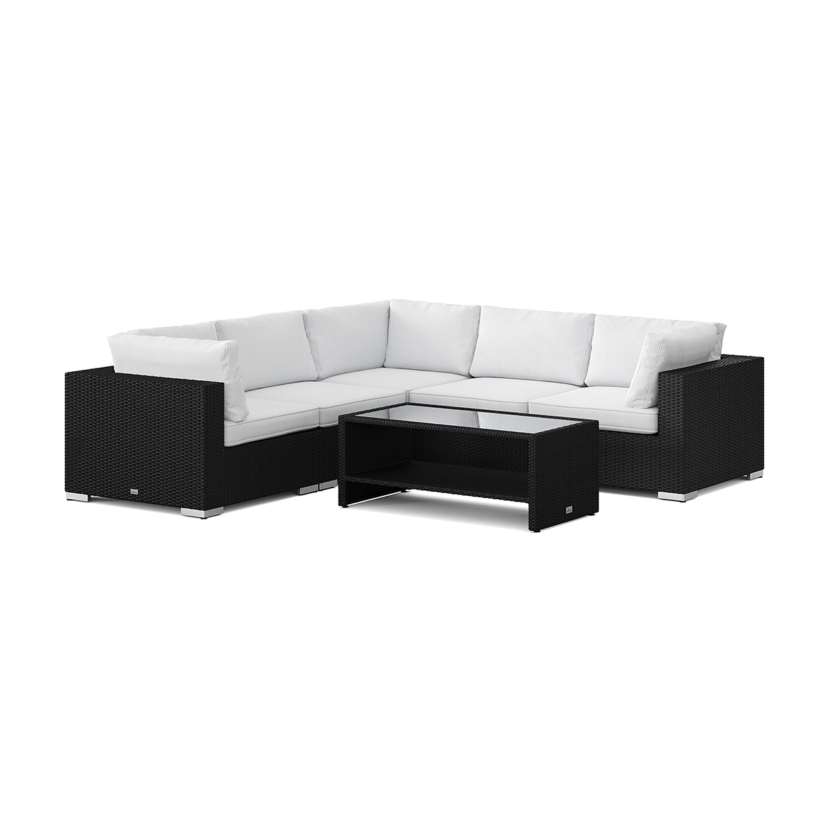 Loungegrupp Comfort Garden Bahamas utomhus hörnsoffa 5-sits vändbar och bord med hylla