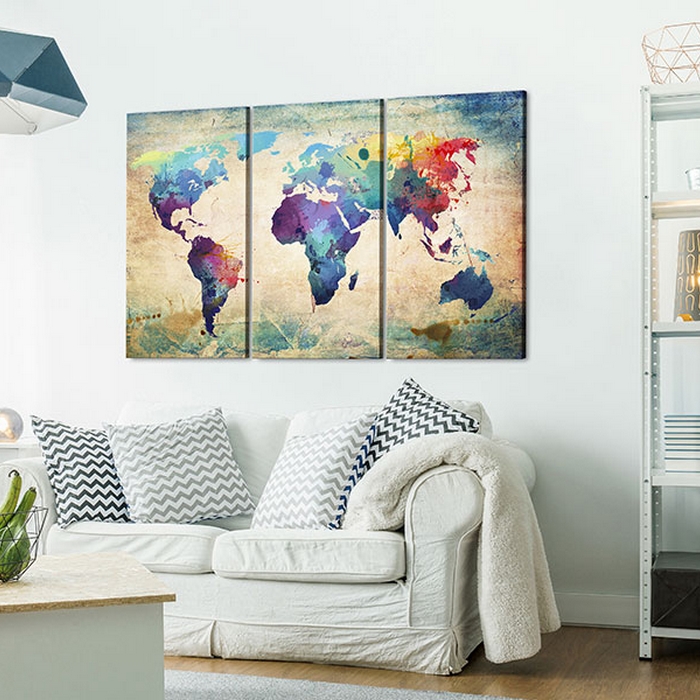Tavla Arkiio Rainbowfärgade Området Triptych