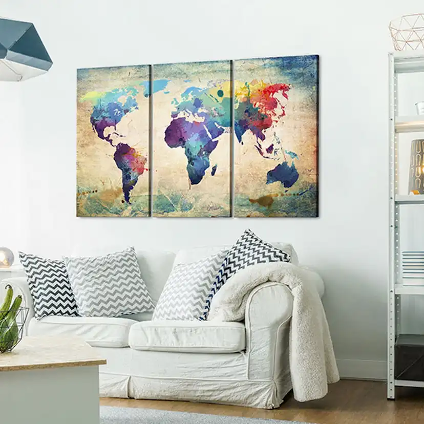 Tavla Arkiio Rainbowfärgade Området Triptych