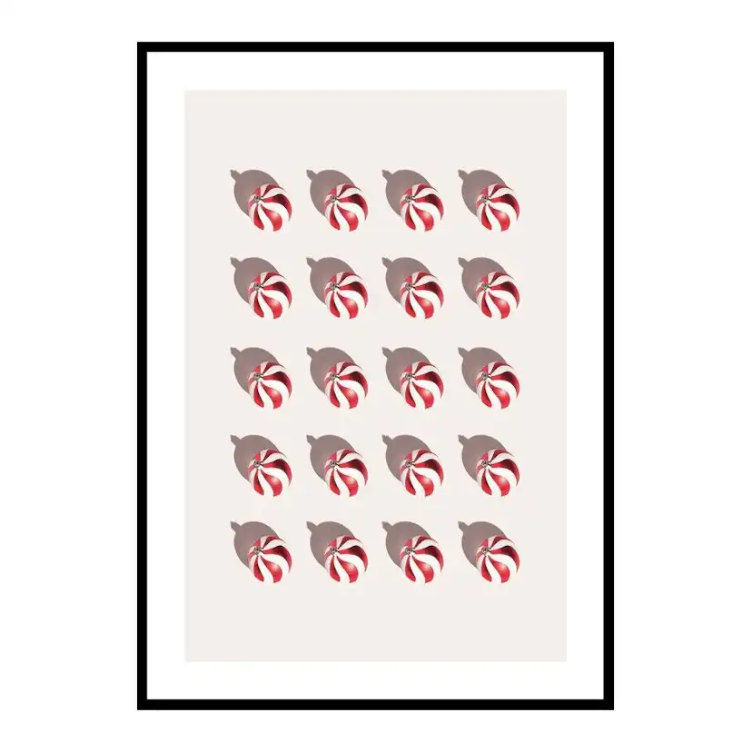 Poster Gallerix Candy Cane Christmas Balls