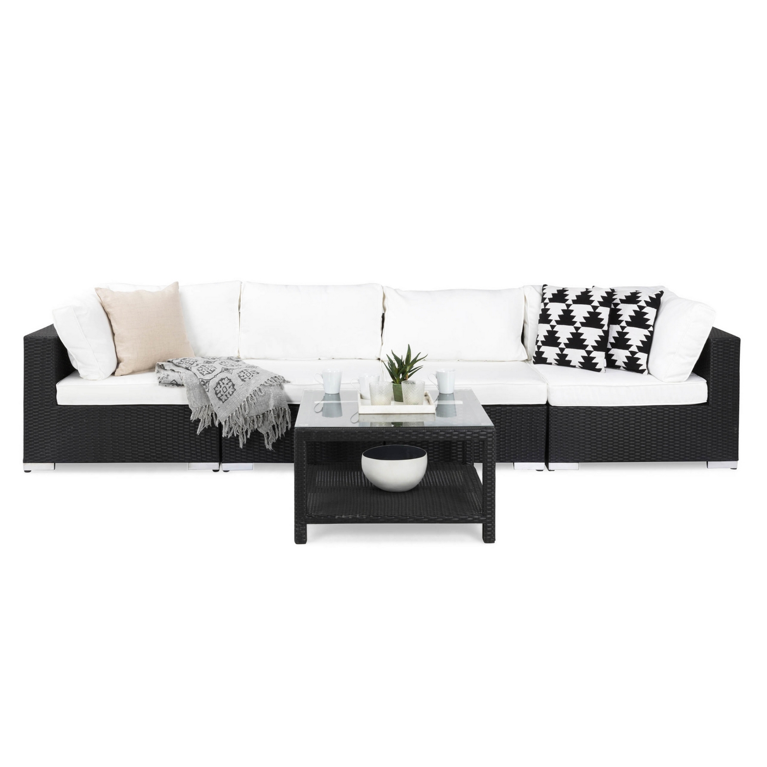 Loungegrupp Comfort Garden Bahamas 4-sits Rak med Utebord Utomhus