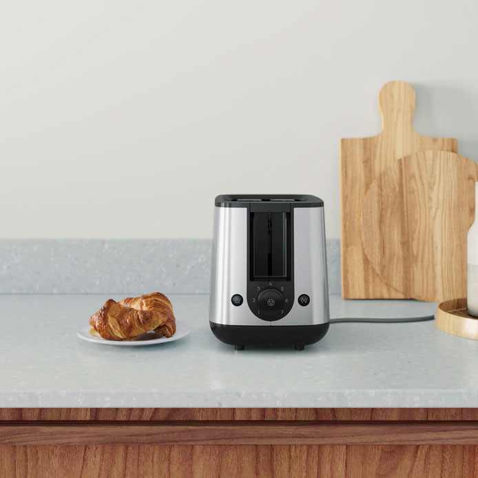 Brödrost Electrolux E3T1-3ST 2-Skivor Rostfri 800W 7 Rostningslägen & Uppvärmningsfunktion