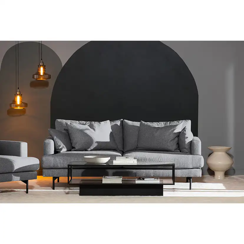Menard 3-sits Soffa Grå/Svart