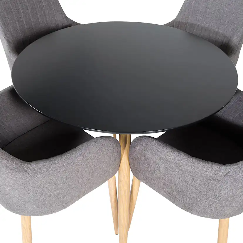 Matgrupp Venture Home Plake med 4 Corina Stolar Polyestertyg Runt