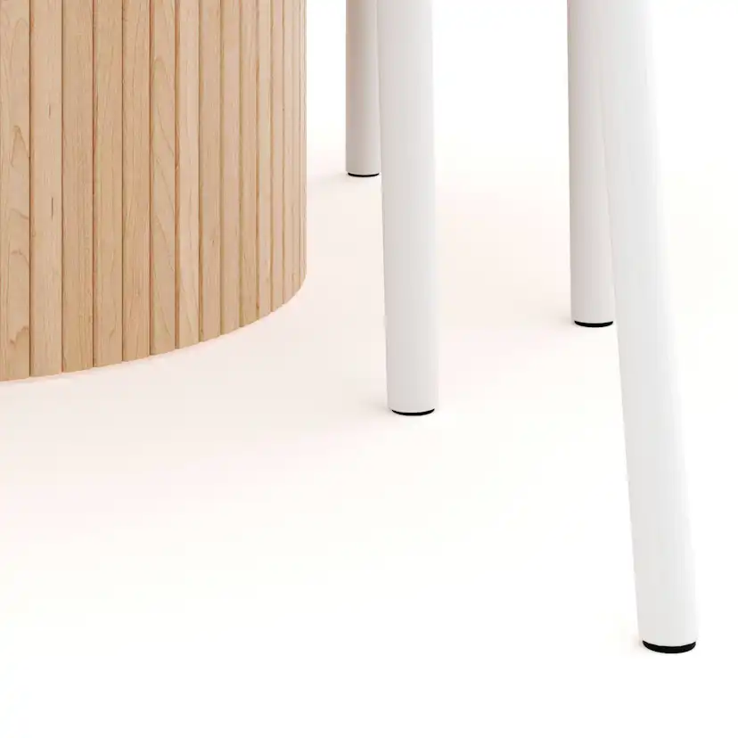 Matgrupp Bark Kopparbo Runt Matbord 130-180 cm Förlängningsbartt med 4Elysia Matstol