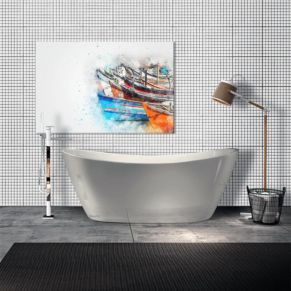 Mosaik Line Vit/Ret Blank 3x3 cm