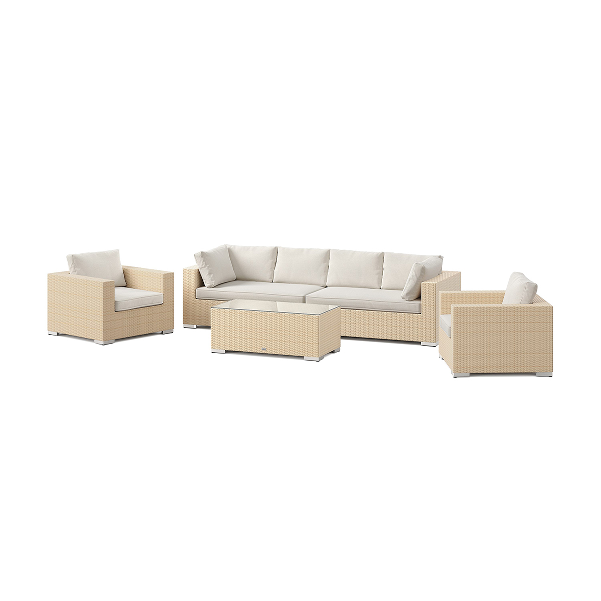 Loungegrupp Comfort Garden Bahamas utomhus soffgrupp 6-sits med två fåtöljer och bord