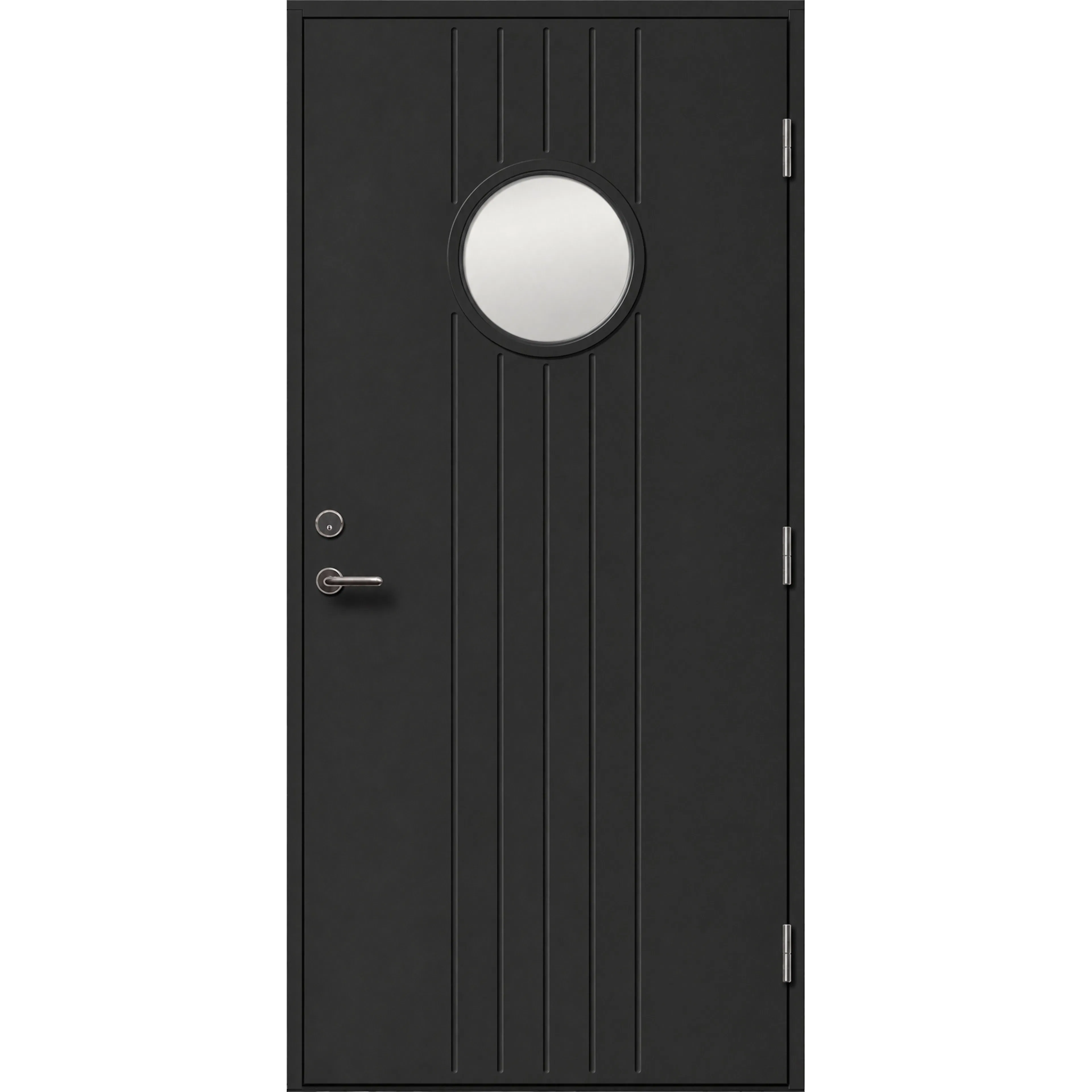 Ytterdörr Skandinaviska Dörrar Design glas rund Höganäs: 9x20, S-9000-N, Svart