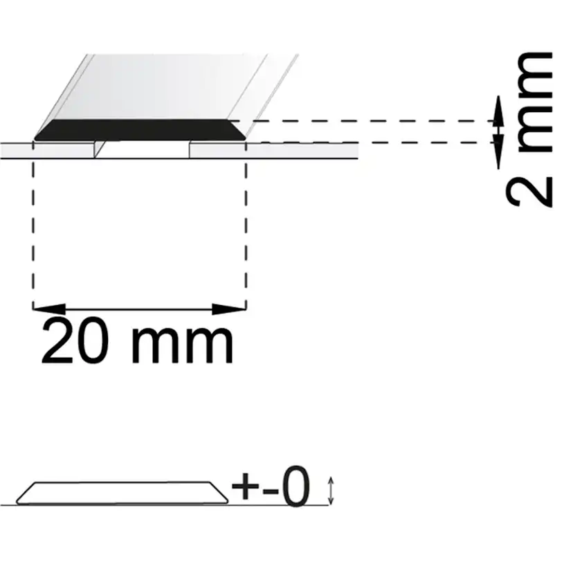 SKARVLIST SA25 RF 100CM HABO 20MM SB Längd: 1000 mm, Utförande: Rostfri