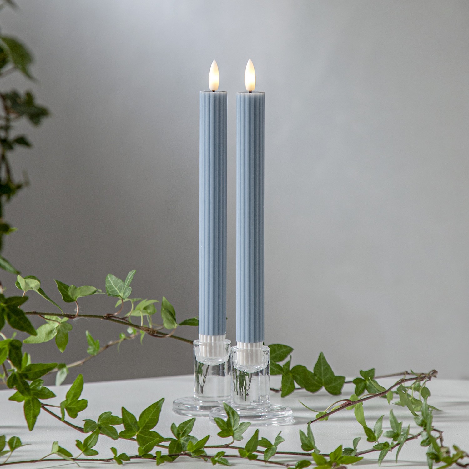 LEDAntikljus2p Flamme Stripe Blå
