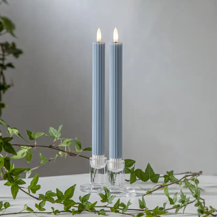 LEDAntikljus2p Flamme Stripe Blå