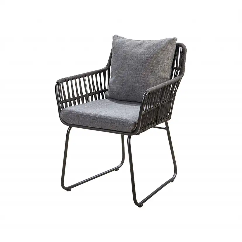 Matgrupp Utomhus Baltic Garden 220 cm bord och 6 Levanto grå stolar