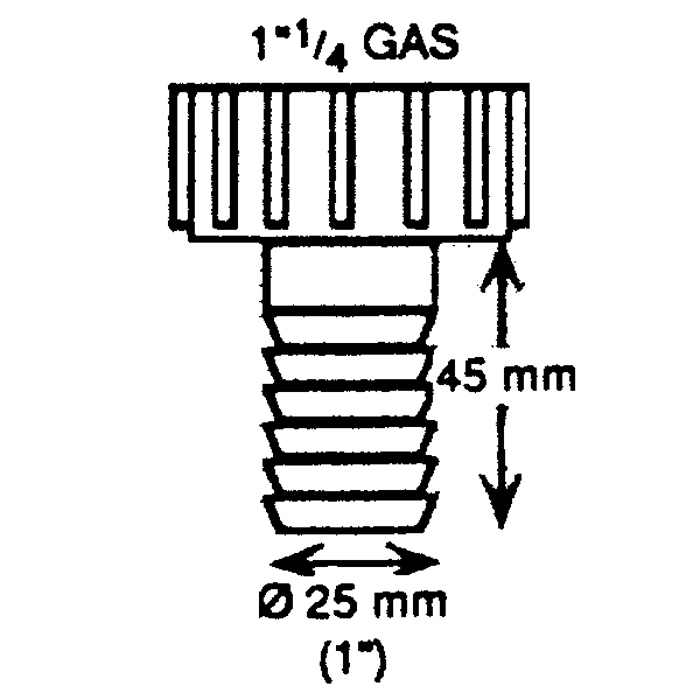 Slangadapter Barka 25 mm