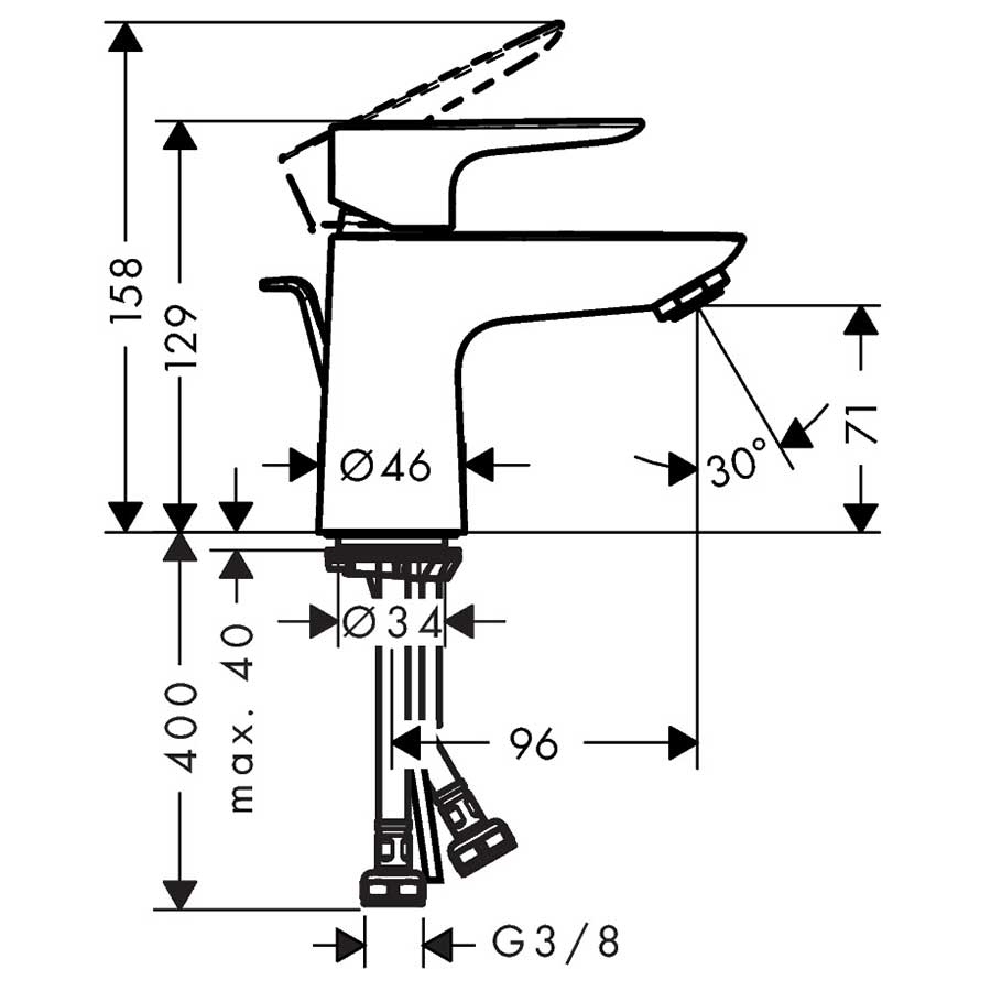 Tvättställsblandare Hansgrohe Talis E 80