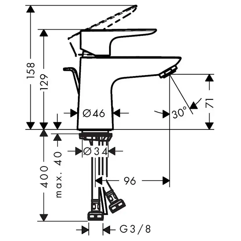 Tvättställsblandare Hansgrohe Talis E 80