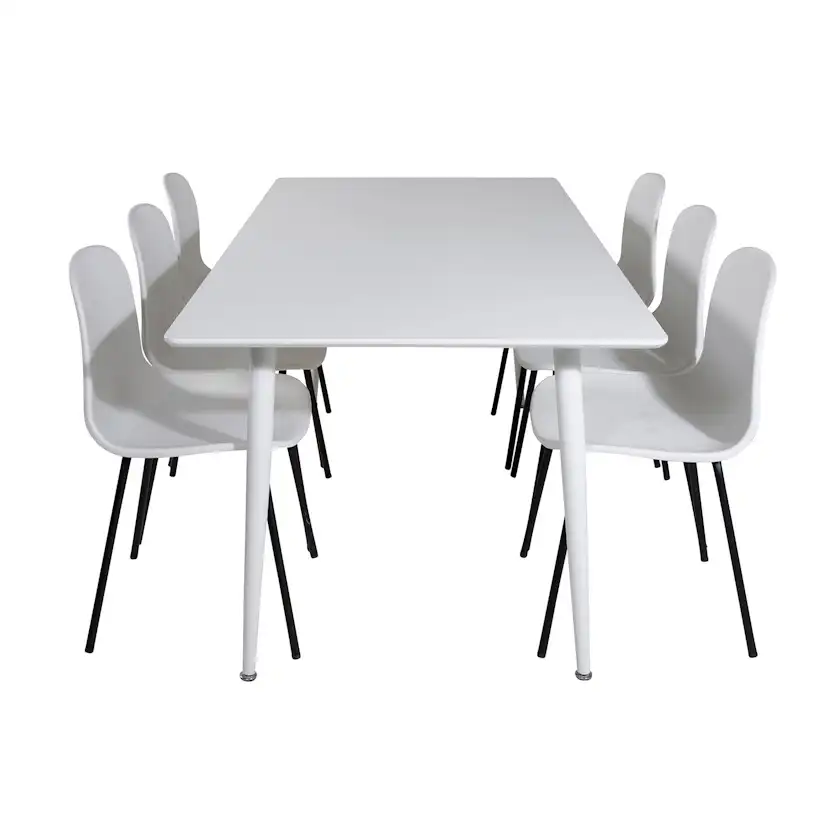 Polar table 180 cm -White top /Arctic Chair- White Plastic_6 Vit/Svart
