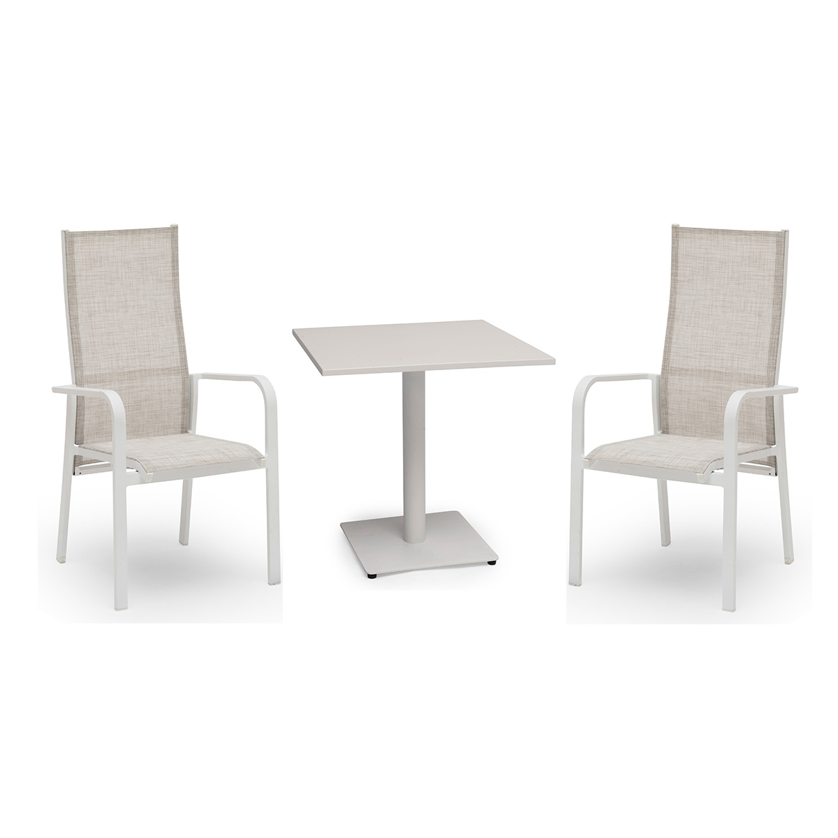 Caféset Hillerstorp Hånger 2st Positionsfåtöljer med Näsby Cafébord 70x70 cm