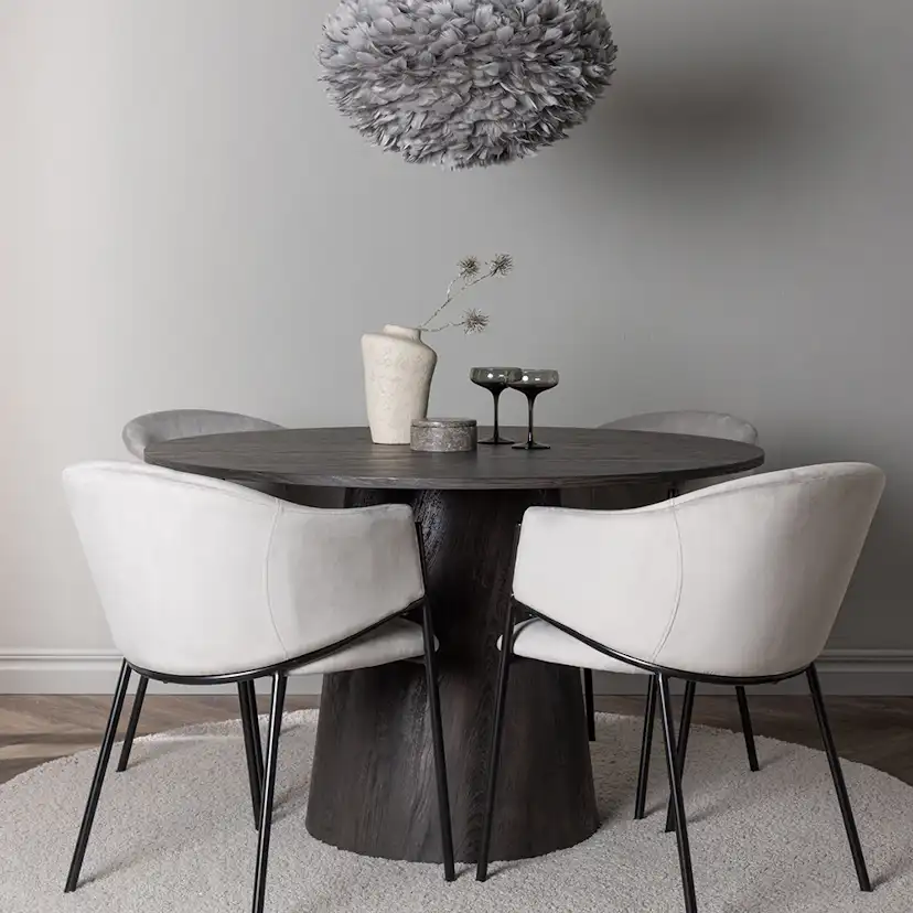 Matgrupp Venture Home Lanzo Ø120 cm med 4 st Evelina stolar
