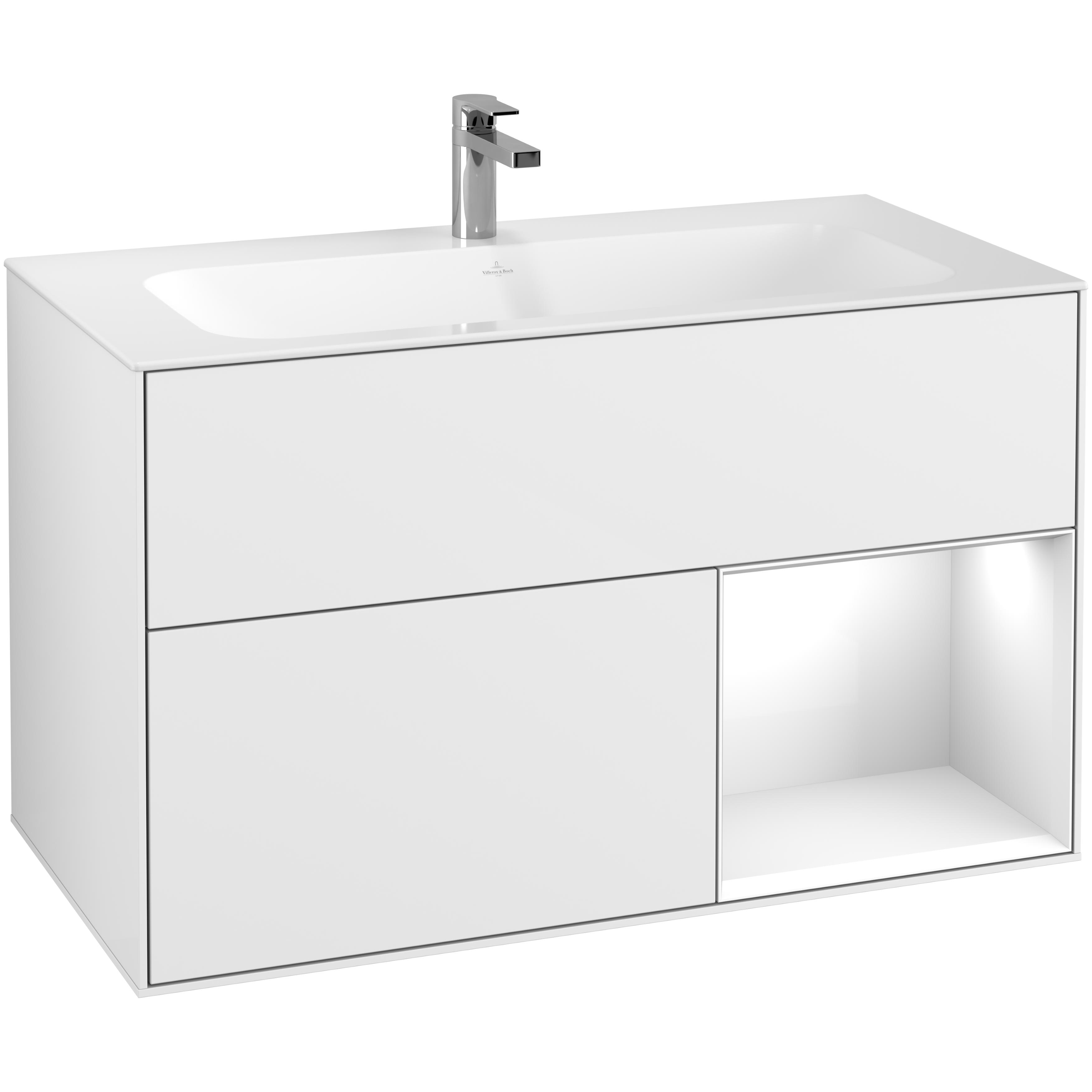 Tvättställsskåp Villeroy & Boch Finion med 2 Lådor och Hylla för Inbyggt Tvättställ
