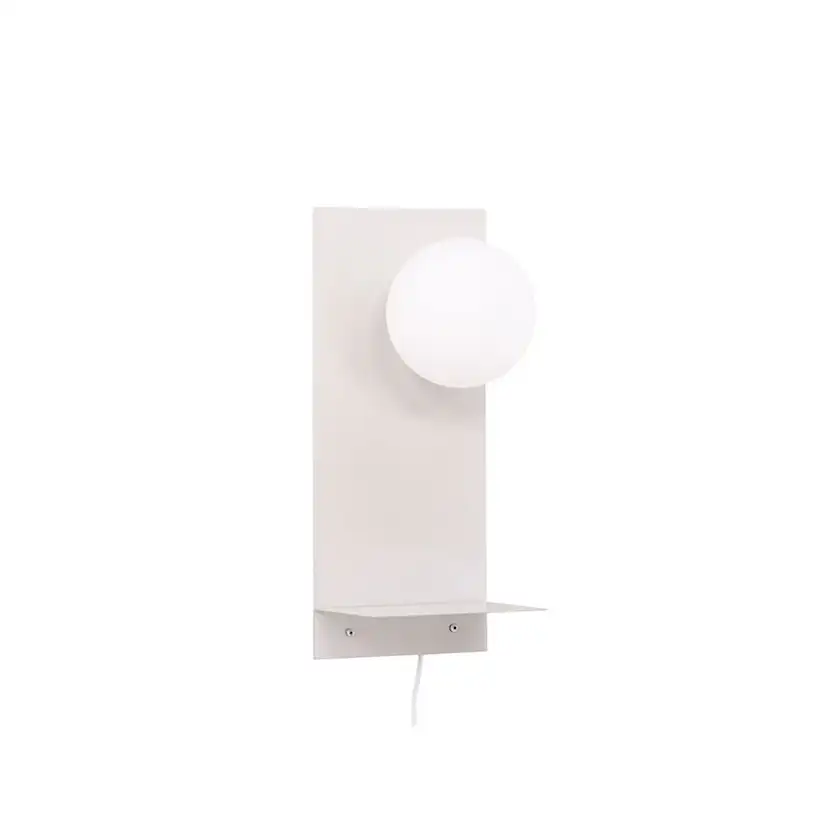 Troyes Wall Lamp - Light grey / White glass Ljusgrå/Vit