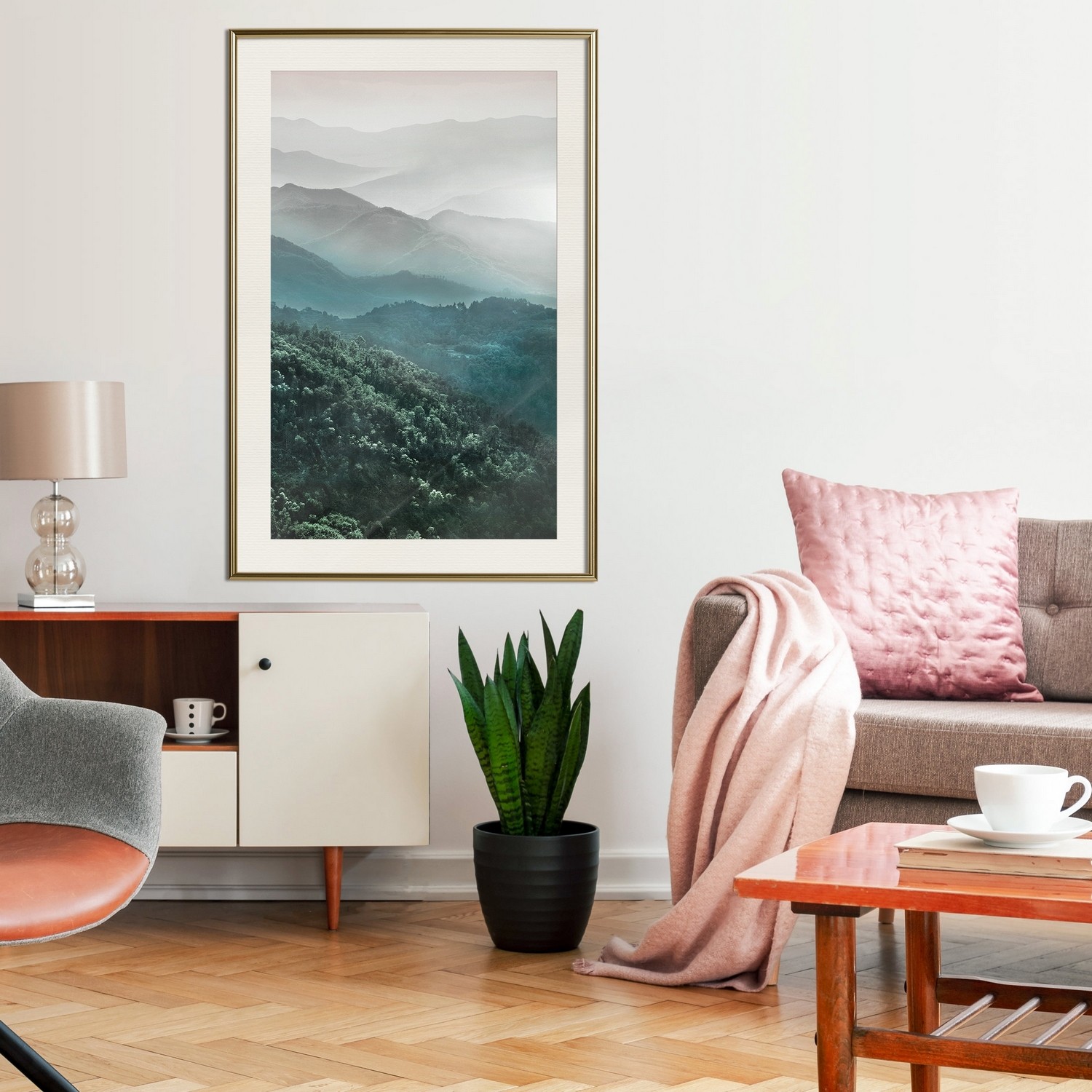 Affisch - Beautiful Tuscany [Poster] 40x60 Guld ram med passepartout, 40x60 cm