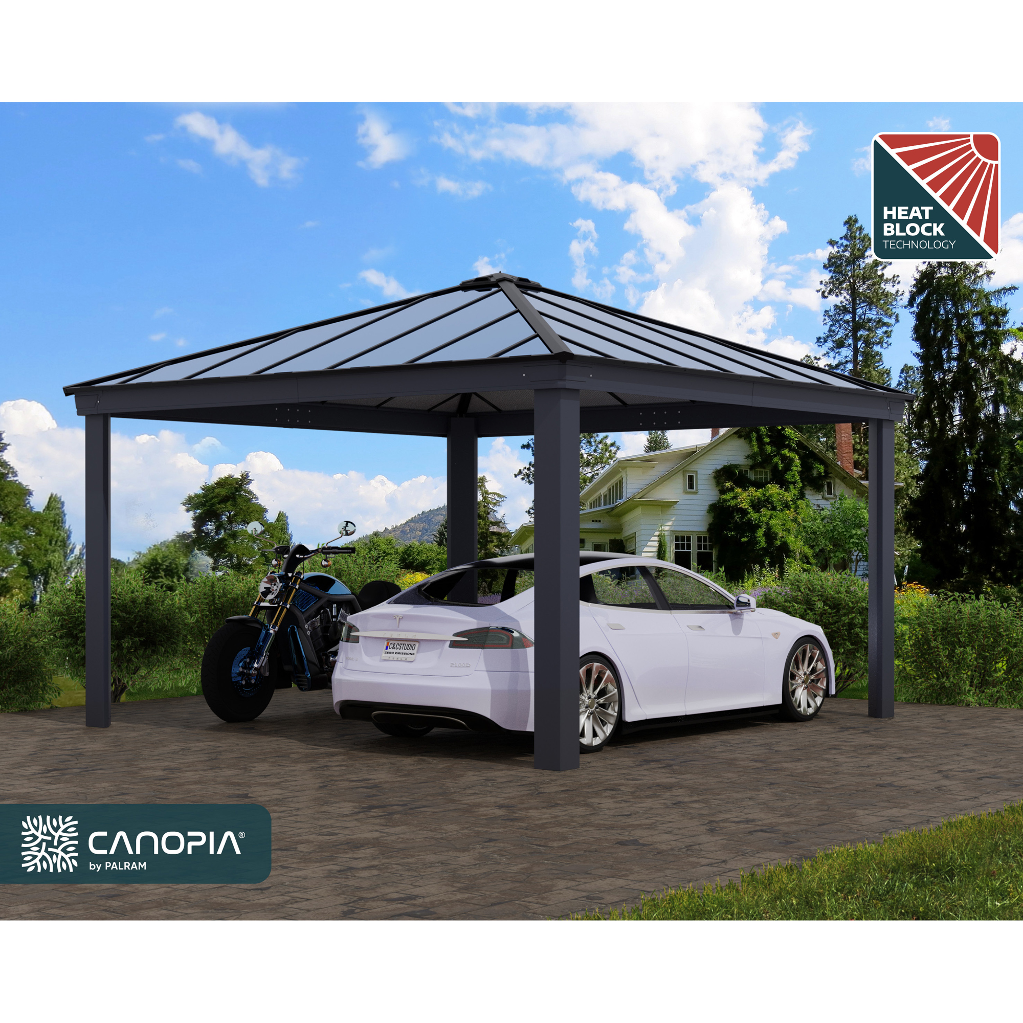 Carport Canopia by Palram Colorado Metall Dubbel Apex 4,3 X 4,3 m