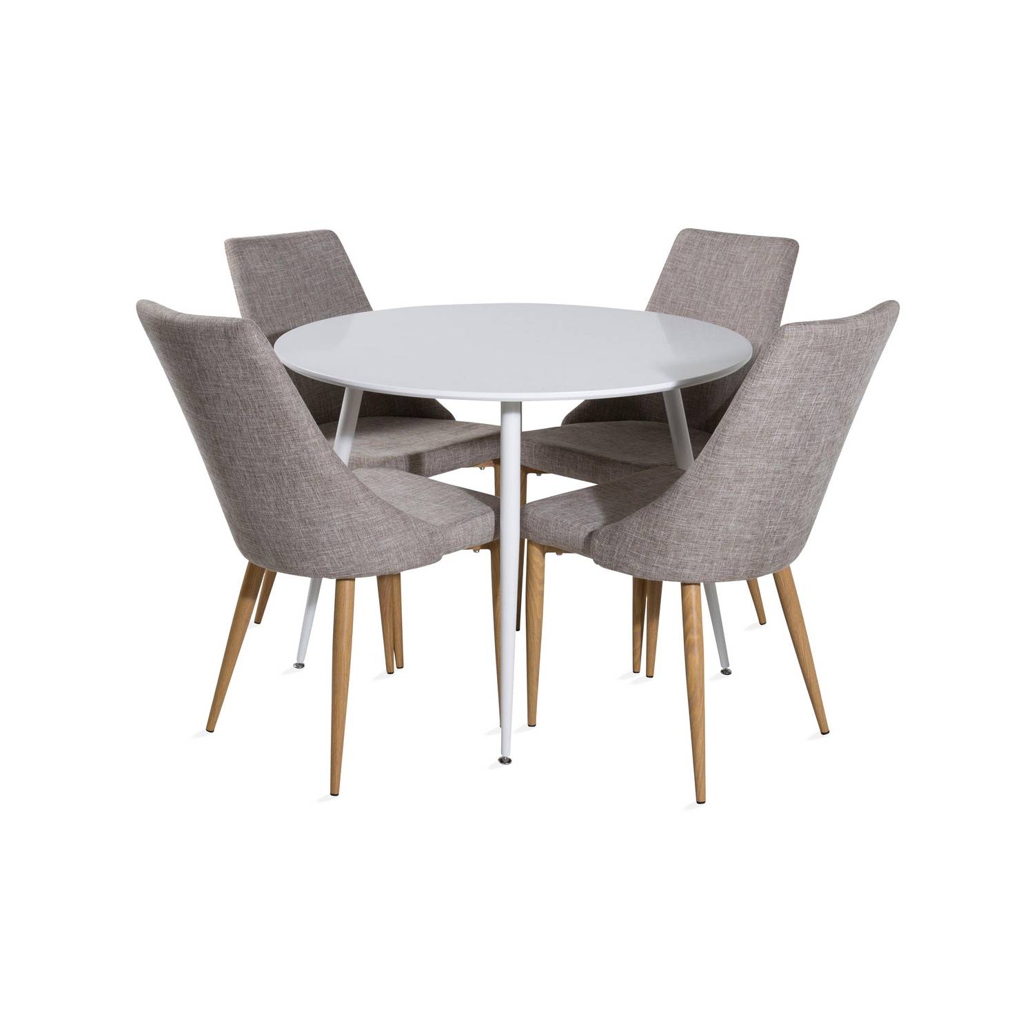 Matgrupp Basic Home Ridones Runt100 cm med 4 Ludvig Matstol