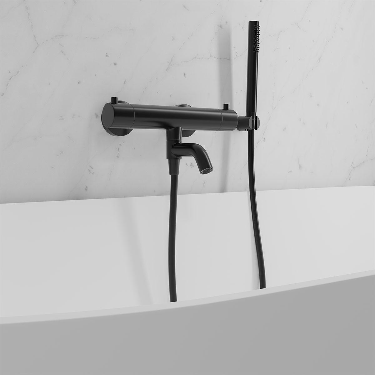 Badkarsblandare Scandtap Steel Pleasure 4 med Handdusch