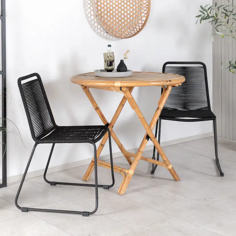 Cafégrupp Venture Home Cane med 2 Lindos Trädgårdsstolar Utomhus